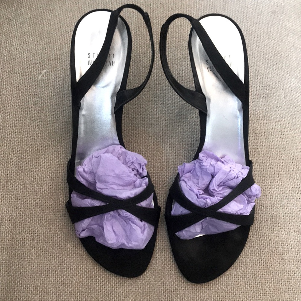 Stuart Weitzman sling bag sandal heels